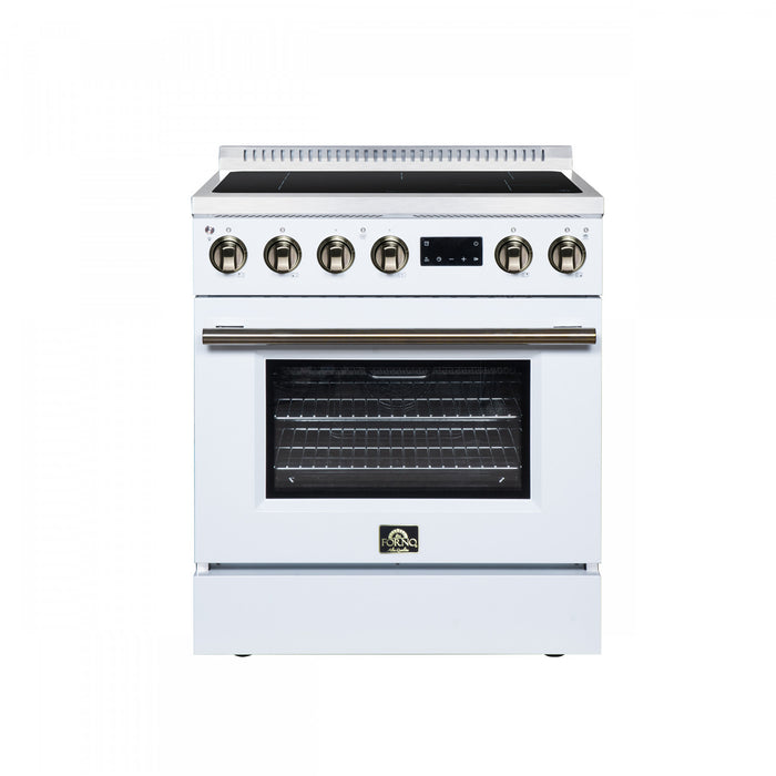 Forno Torino 30 Inch White Induction Range, 4.32 cu.ft - FFSIN0936-30WHT Electric Range