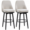 HOMCOM Bar Height Bar Stools Set of 2 360° Swivel Barstools with Steel Legs