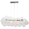 Dainolite Comet 10 Light Horizontal Pendant Polished Chrome Clear Glass Lamp|Luminaire suspendu horizontal Comet de Dainolite en verre transparent, avec fini chromé poli et 10 ampoules