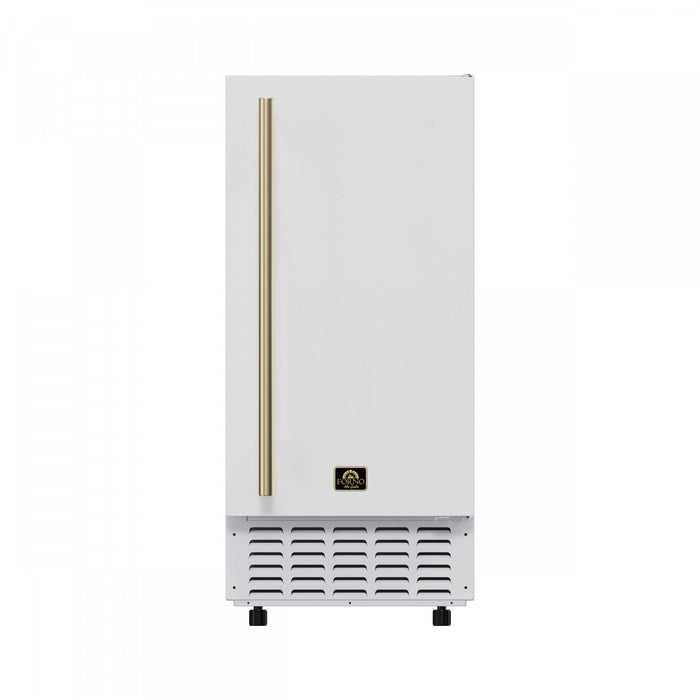 Forno Cristallo 15 Inch Freestanding/Undercounter Ice maker, 66.1 lbs White -FIMBI7307-15WHT Ice Maker
