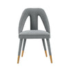 Manhattan Comfort Modern Neda Velvet Dining Chair - Grey|Chaise de salle à manger moderne Neda de Manhattan Comfort en velours - grise