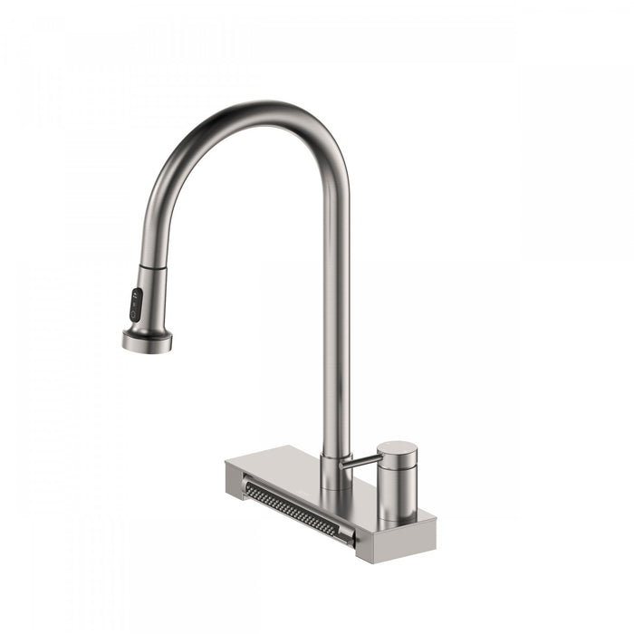 4 Function Pivoting Waterfall Pull-Down Kitchen Faucet with Power Wash. Brushed Nickel-FCWRMBND1 Laundry Combo