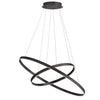 Dainolite Circulo Chandelier 97w Matte Black White Acrylic Diffuser Lamp|Lustre Circulo de Dainolite en acrylique blanc qui diffuse la lumière, avec fini noir mat et ampoule de 97 W