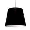 Dainolite Oversized Drum 1 Light Pendant Large Black/Silver Shade Lamp|Grand luminaire suspendu de Dainolite avec très grand abat-jour cylindrique noir et argenté, et 1 ampoule