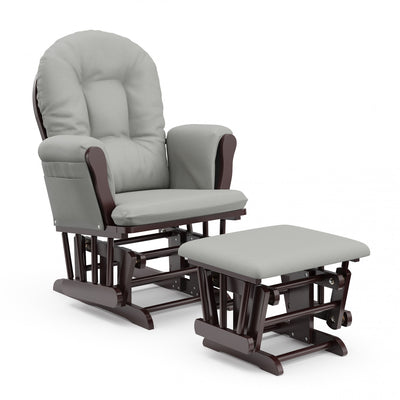 Storkcraft Hoop Glider and Ottoman - Espresso/Light Gray Chair