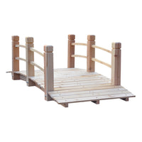 Outsunny 5ft Wood Garden Bridge Outdoor Decorative Landscape Side Rails Backyard Moon Bridge Park De