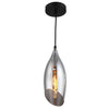 Dainolite Abba 1 Light Pendant Black Finish Smoked Glass Lamp
