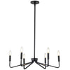 Dainolite Clayton 6 Light Chandelier Matte Black Lamp