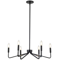 Dainolite Clayton 6 Light Chandelier Matte Black Lamp