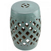 Outsunny 13" x 18" Outdoor Ceramic Garden Stool, Blue
