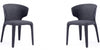 Manhattan Comfort Set of 2 Conrad Modern Woven Tweed Dining Chairs - Black