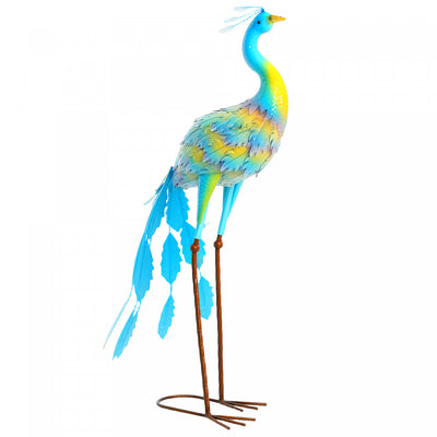 Outsunny Peacock Garden Statue, 32.7" Standing Steel Lawn Ornament