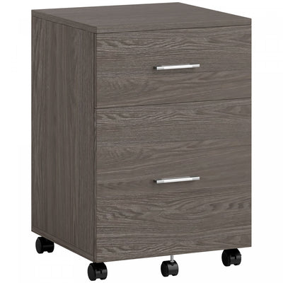 Vinsetto Mobile File Cabinet, 2-Drawer Filing Cabinet with Wheels, Grey