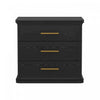 Clifford Traditional Nightstand in Black (3-Drawer)