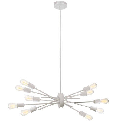 Dainolite Nebraska 10 Light Horizontal Pendant Matte White Finish Lamp|Luminaire suspendu horizontal Nebraska de Dainolite avec fini blanc mat et 10 ampoules