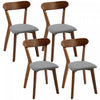 HOMCOM Dining Chairs Set of 4 with Curved Backrest, Grey and Brown