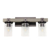 Arezzo 3 Light Vanity, Clear Glass, Gray, 22\"L Lamp
