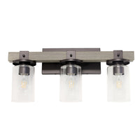 Arezzo 3 Light Vanity, Clear Glass, Gray, 22