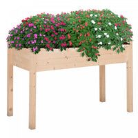 Outsunny 48''x22''x30'' Elevated Planter Box With Legs Wooden Patio Raised Garden Bed Outdoor Flower