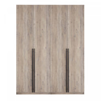 Lee Modern 2-Piece Wardrobe Closet in Rustic Gray Armoire 
