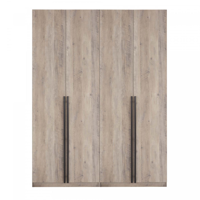 Lee Modern 2-Piece Wardrobe Closet in Rustic Gray Armoire
