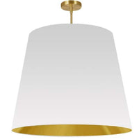 Dainolite Oversized Drum 1 Light Pendant tapered Drum XLarge White/Gold Shade Lamp