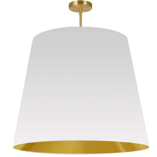 Dainolite Oversized Drum 1 Light Pendant tapered Drum XLarge White/Gold Shade Lamp