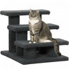 Pawhut 3-step Multi-level Carpeted Cat Scratching Post Pet Stairs, Dark Grey
