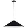 Dainolite Prudence 1 Light Pendant Matte Black Finish Black/White Shade Lamp|Luminaire suspendu Prudence de Dainolite avec abat-jour noir et blanc, fini noir mat et 1 ampoule