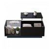 James Lift Up Coffee Table with Hidden Storage and LED Lighting,Black | James table basse relevable – table avec rangement cache et eclairage LED, noir