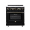Forno Massimo 30 Inch Freestanding Electric Range, 5 radiant burners, 4.32 cu.ft., Black -FFSEL6020-30BLK