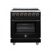 Forno Massimo 30 Inch Freestanding Electric Range, 5 radiant burners, 4.32 cu.ft., Black -FFSEL6020-30BLK