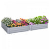 Outsunny 39" X 39" X 12" Set Of 2 Raised Garden Bed, Elevated Planter Box With Galvanized Steel Fram|Outsunny - Jardiniere Surelevee Pour Fleurs - Lot De 2 - Gris