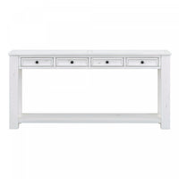 Gracie Solid Wood Console Table With Drawers And Shelf - Antique White 