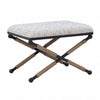 Ashburn Campaign Fabric Accent Striped Ottoman - Black|Pouf d’appoint Ashburn Campaign en tissu rayé - noir