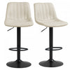 HOMCOM Adjustable Bar Stools Set of 2, Leathaire Swivel Barstools w/ Back