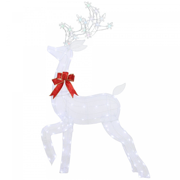 Outsunny 4.3FT Lighted Christmas Reindeer, Lighted Christmas Decoration