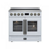 Forno Torino French Door 36 Inch White Induction Range, 5.36 cu.ft. - FFSIN0950-36WHT Electric Range