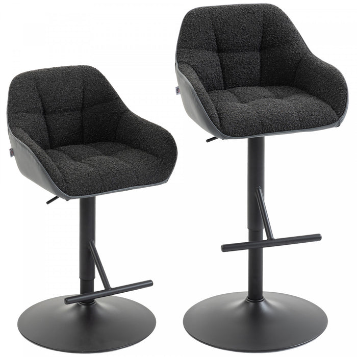 HOMCOM Bar Stools Set of 2, Adjustable Swivel Counter Height Barstools