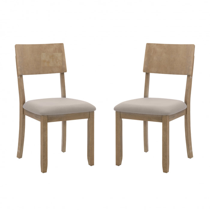 Jorissen Grey Linen-Look Fabric Dining Chair - Set of 2