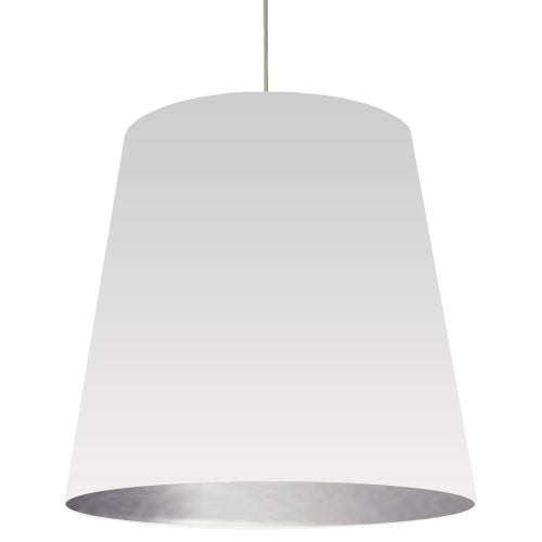 Dainolite Oversized Drum 1 Light Pendant XLarge White/Silver Shade Lamp