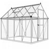 Outsunny 6' X 8' Polycarbonate Greenhouse Walk-in Greenhouse, Silver|Outsunny Serre En Polycarbonate De 6' X 8', Argente