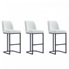 Serena Modern Metal Upholstered Barstool in White - Set of 3 Bar Stool | Tabouret de bar moderne en metal et tissu Serena, blanc - Lot de 3