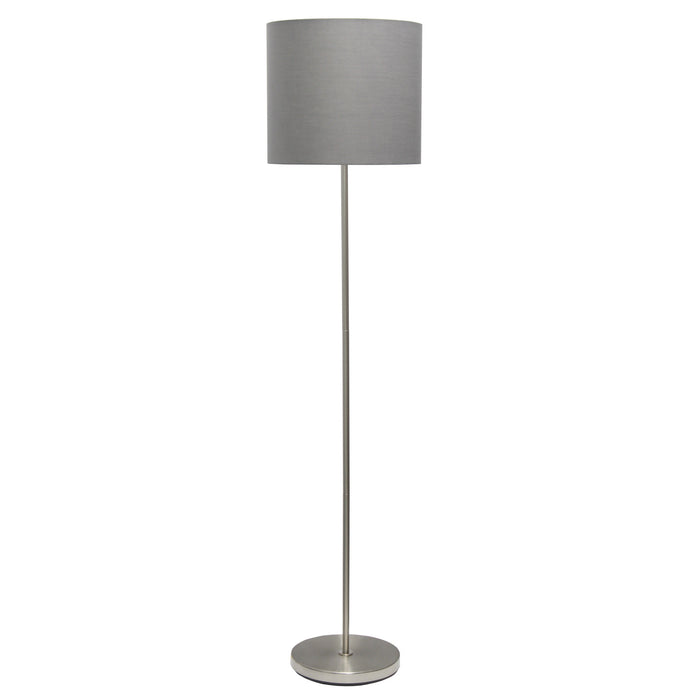 Harlan Contemporary Floor Lamp, Brushed Nickel & Silver, 57\"