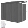 Outsunny 5 X 7ft Lean To Outdoor Storage Shed W/ Foundation, Dark Grey|Outsunny Abri De Rangement Exterieur 5 X 7 Pieds Avec Fondation, Gris Fonce