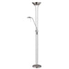 Dainolite Mother & Son Floor Lamp Satin Chrome Finish|Lampe à pied Mother & Son de Dainolite avec fini chromé satiné