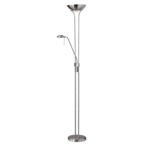 Dainolite Mother & Son Floor Lamp Satin Chrome Finish