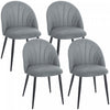 HOMCOM Dining Chairs Set of 4 Kitchen Chairs with Metal Legs Grey