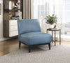 Murdock Accent Chair Blue Leather | Fauteuil D'appoint Murdock En Cuir Bleu