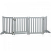 Pawhut Foldable Dog Gate With Door, 4 Panels Freestanding Pet Gate With Support Feet Indoor Playpen |Pawhut Porte Pliable Pour Chien Avec Porte, 4 Panneaux Porte Pour Animaux De Compagnie Autoportante